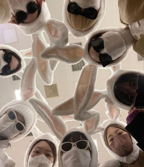 Twice dressed as bunnies
